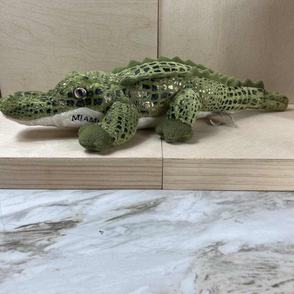 AURORA 16" Lifelike Green Reflective Patches Alligator Crocodile Plush Big Eyes